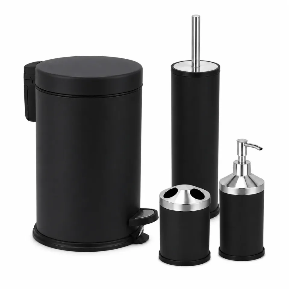 4-Piece 3 Lt Black Soft-Close Bathroom Set