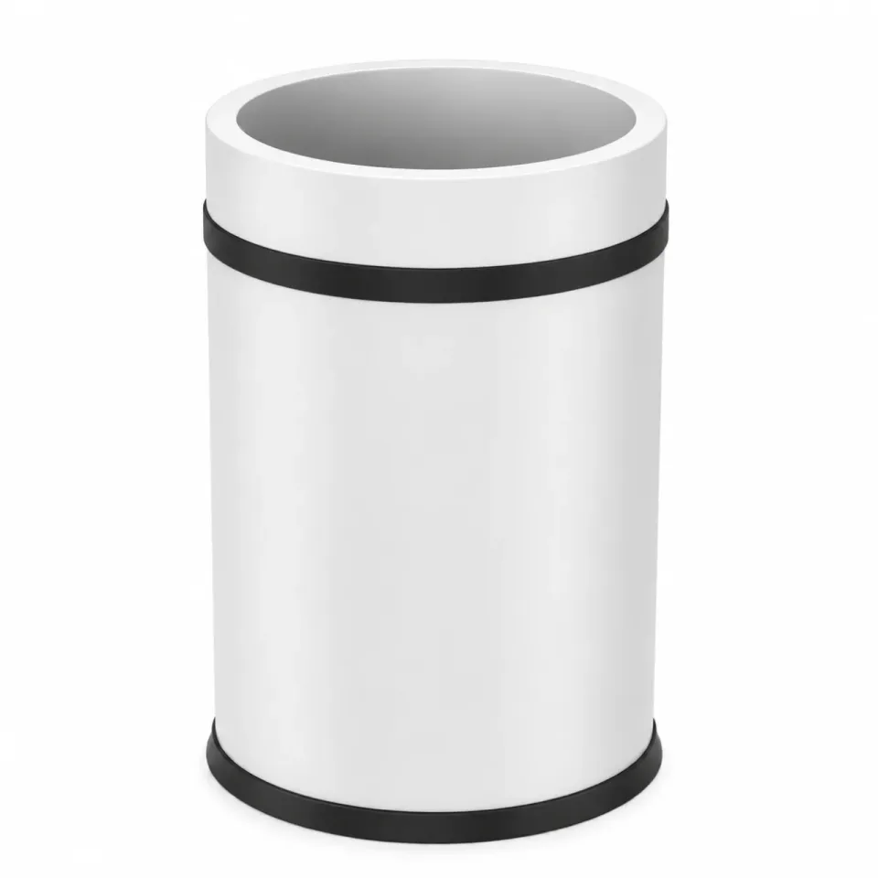 11 Lt White Practical Lidless Waste Bin