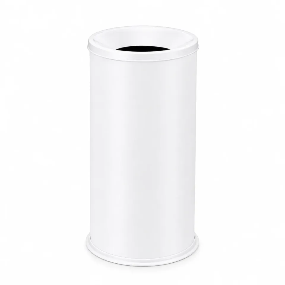 White Flat-Lid Waste Bin